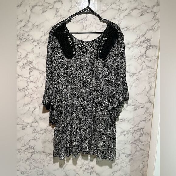 Volcom Stone Row Whiskey Mountain Drop Waist Bell Sleeves Dress Size M - Picture 3 of 12